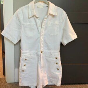 7 For All Mankind Women’s White Denim Romper